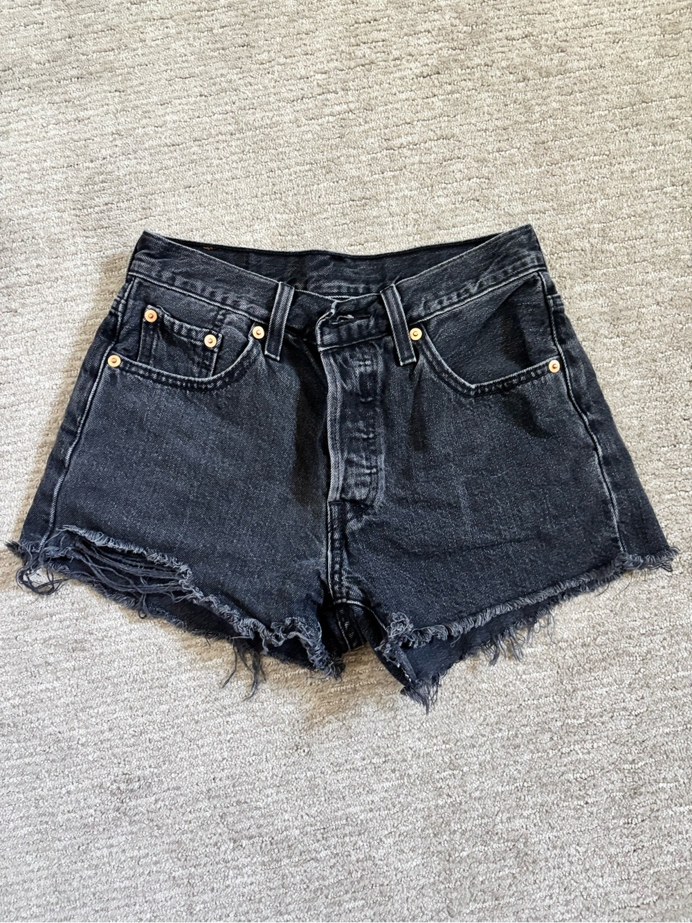 Levi’s 501 Black Denim Cutoff Shorts